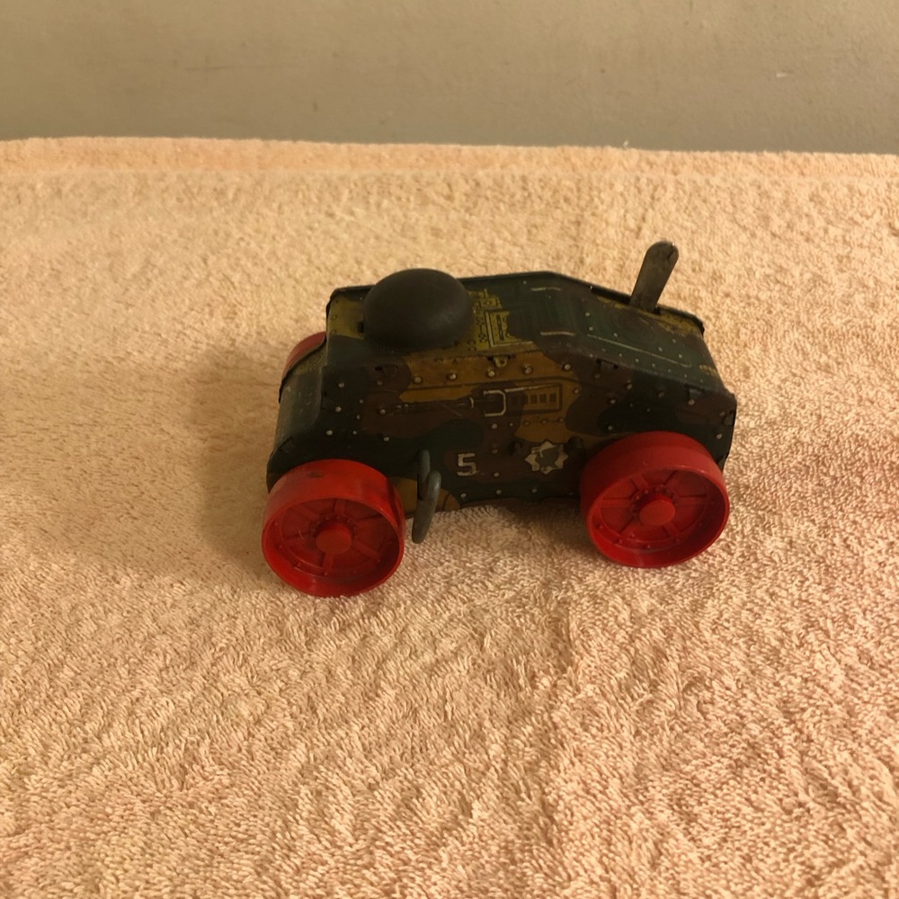 Vintage Marx Tin Wind Up Midget Climbing Fighting Tank WORKS